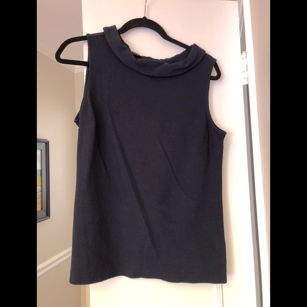 Talbots Sabrina Ponte Knit Top, Navy, Size LP